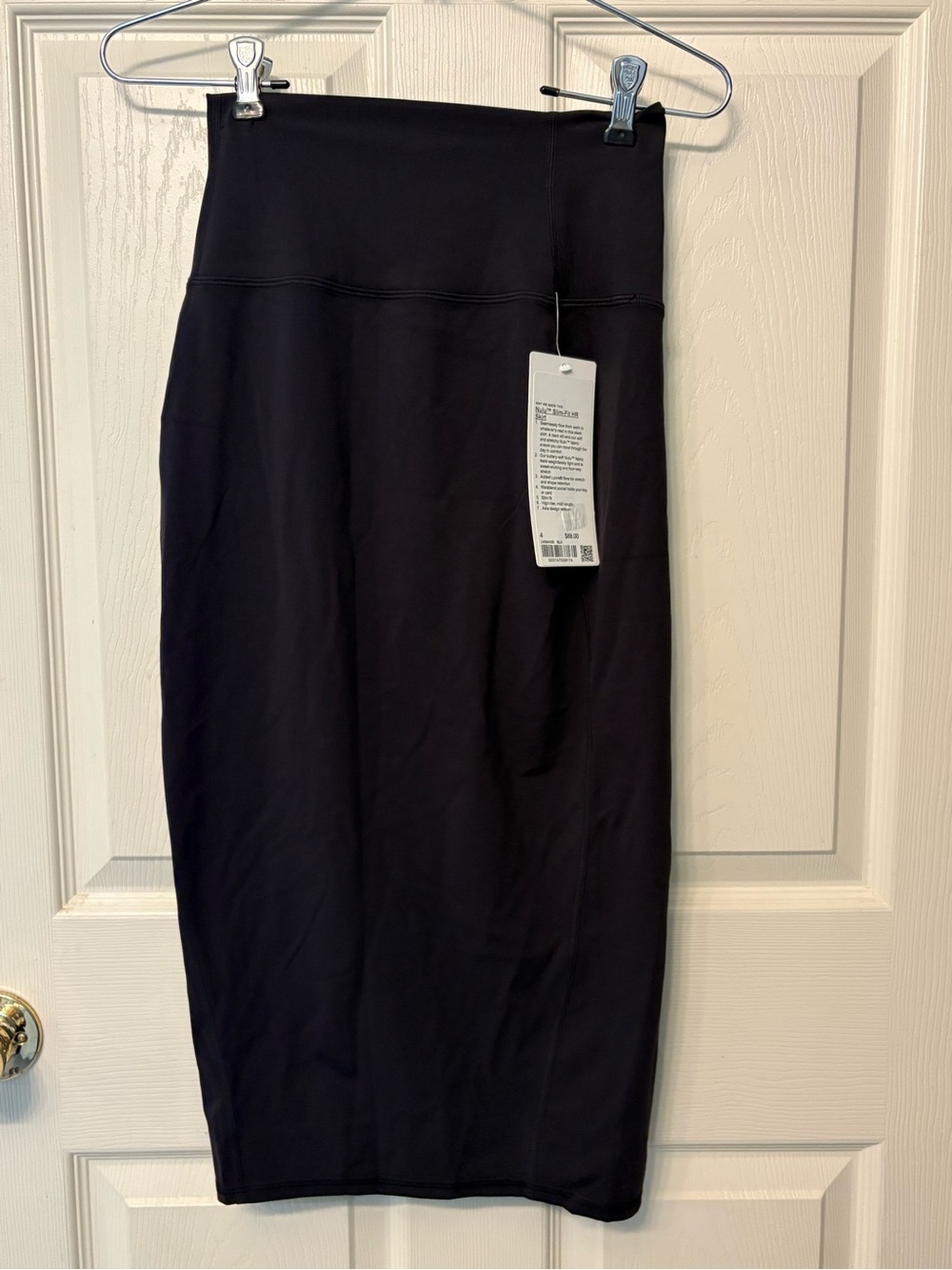 MWT Lululemon Nulu Slim-Fit High-Rise HR Midi Skirt Black Size 4 $88